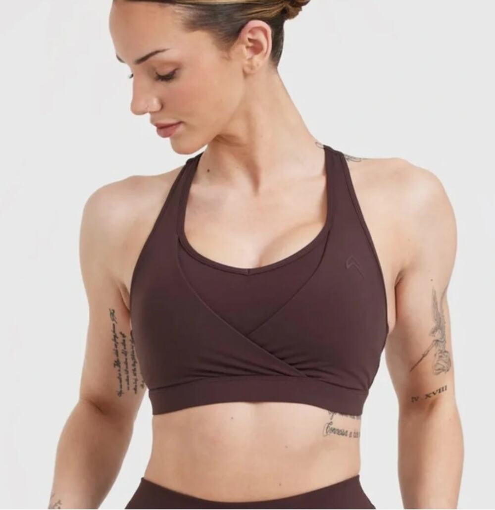 Oner Active Unified Layered Plum Brown Sports Bra XS Womens